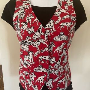 Nicole Miller 100% silk vest Dalmatians. Size medium